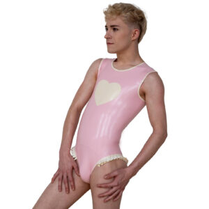 Sissy body szív mintával és fodrokkal
